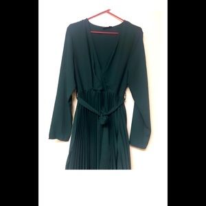 Pretty Little Things Dark Green Pleated Dress